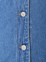 デニム オープンカラー 長袖ワンピース