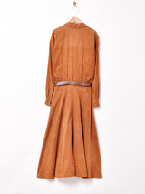 LizClaibone ベルト付き コーデュロイ 長袖ワンピース