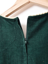 ボタンデザイン コーデュロイ 長袖ワンピース