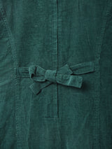 ボタンデザイン コーデュロイ 長袖ワンピース