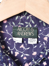 アメリカ製 花柄 襟付き コーデュロイ 長袖ワンピース