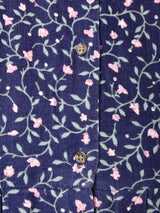 アメリカ製 花柄 襟付き コーデュロイ 長袖ワンピース