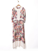 花柄 レースワンピース