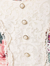 花柄 レースワンピース