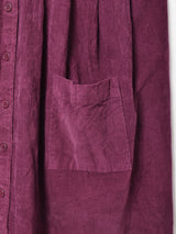 フロントボタン コーデュロイ スリーブレスワンピース