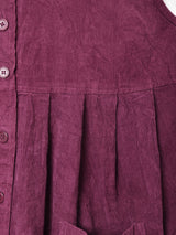 フロントボタン コーデュロイ スリーブレスワンピース