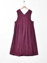 フロントボタン コーデュロイ スリーブレスワンピース