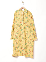 後染め 花柄ワンピース