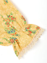 後染め 花柄ワンピース