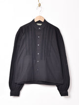 【2色展開】Emerald Motel レースデザイン スタンドカラー 長袖ブラウス