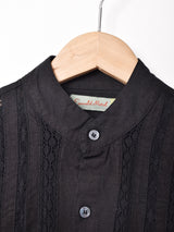 【2色展開】Emerald Motel レースデザイン スタンドカラー 長袖ブラウス