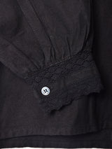 【2色展開】Emerald Motel レースデザイン スタンドカラー 長袖ブラウス