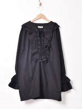 【2色展開】Emerald Motel  レースアップ 長袖 パイレーツブラウス