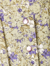 ベルト付き 花柄長袖ワンピース