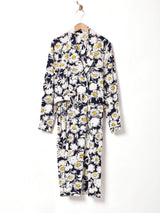 ベルト付き 花柄ワンピース