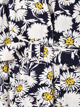 ベルト付き 花柄ワンピース