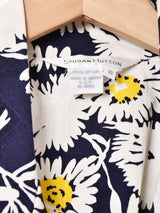 ベルト付き 花柄ワンピース