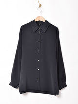 カットワークカラー 長袖ブラウス