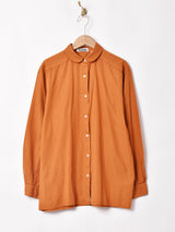 後染め スカラップカラー 長袖ブラウス