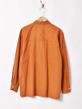 後染め スカラップカラー 長袖ブラウス