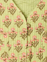 【3色展開】Emerald Motel 花柄 リバーシブル キルティングベスト