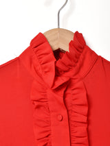 長袖 フリルブラウス