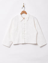 【2色展開】織柄 長袖チャイナボタンシャツ