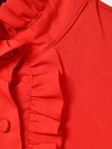 長袖 フリルブラウス