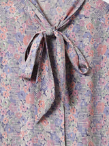 花柄 ボウタイブラウス