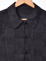 【2色展開】織柄 長袖チャイナボタンシャツ