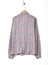 花柄 ボウタイブラウス