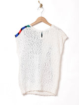 マルチカラー 半袖セーター