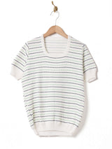 70's スクエアネック ラインセーター