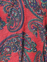 アメリカ製 リボン付き ペイズリー柄 長袖ワンピース