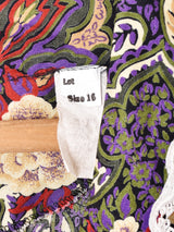 アメリカ製 レースカラー Vネック 総柄 長袖ワンピース