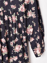 イギリス製 LauraAshley ダブルボタン 花柄 長袖ワンピース