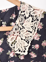 イギリス製 LauraAshley ダブルボタン 花柄 長袖ワンピース