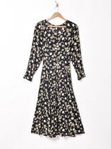 花柄 長袖ワンピース