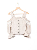 【2色展開】7分袖 オフショルダー チロリアントップス