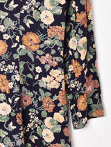 アメリカ製 花柄 フロントボタン 長袖ワンピース