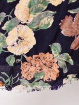 アメリカ製 花柄 フロントボタン 長袖ワンピース