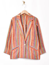 マルチストライプ ネップ テーラードジャケット