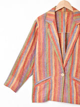 マルチストライプ ネップ テーラードジャケット