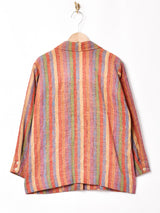 マルチストライプ ネップ テーラードジャケット