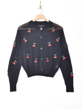 Meridianチェリー刺繍 カーディガン