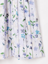 カナダ製 花柄 ノーカラー 長袖ワンピース