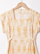 小花柄 フレンチスリーブワンピース