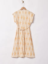 小花柄 フレンチスリーブワンピース