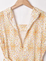 小花柄 フレンチスリーブワンピース