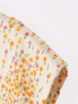 小花柄 フレンチスリーブワンピース